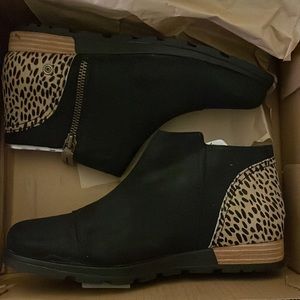 Sorel Major Low Leopard Print Ankle Bootie Sz 10